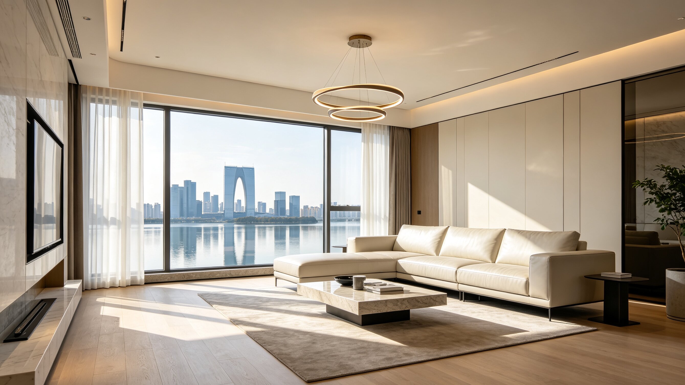 Modern luxury apartment interior in Suzhou Industrial Park